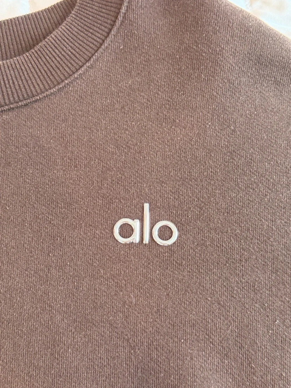 ALO Yoga Men’s Crewneck Sweatshirt in Chocolate Brown - Picture 2 of 3